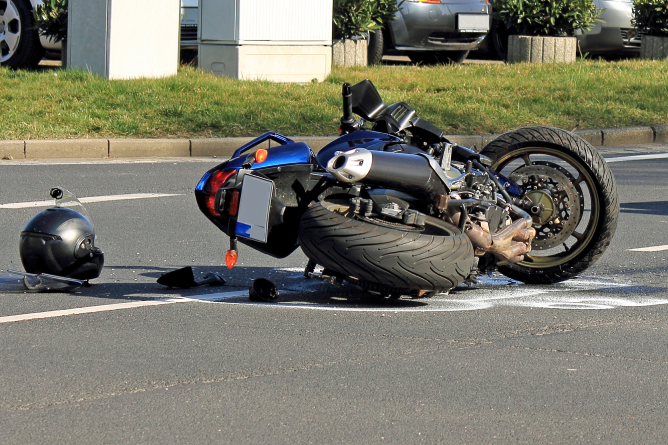 motorcycle after an accident