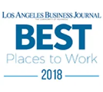 Los Angeles Business Journal Best Places to Work 2018 badge