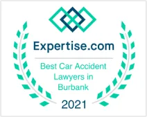 Expertise.com Best Car Accident Lawyers in Burbank 2021 badge