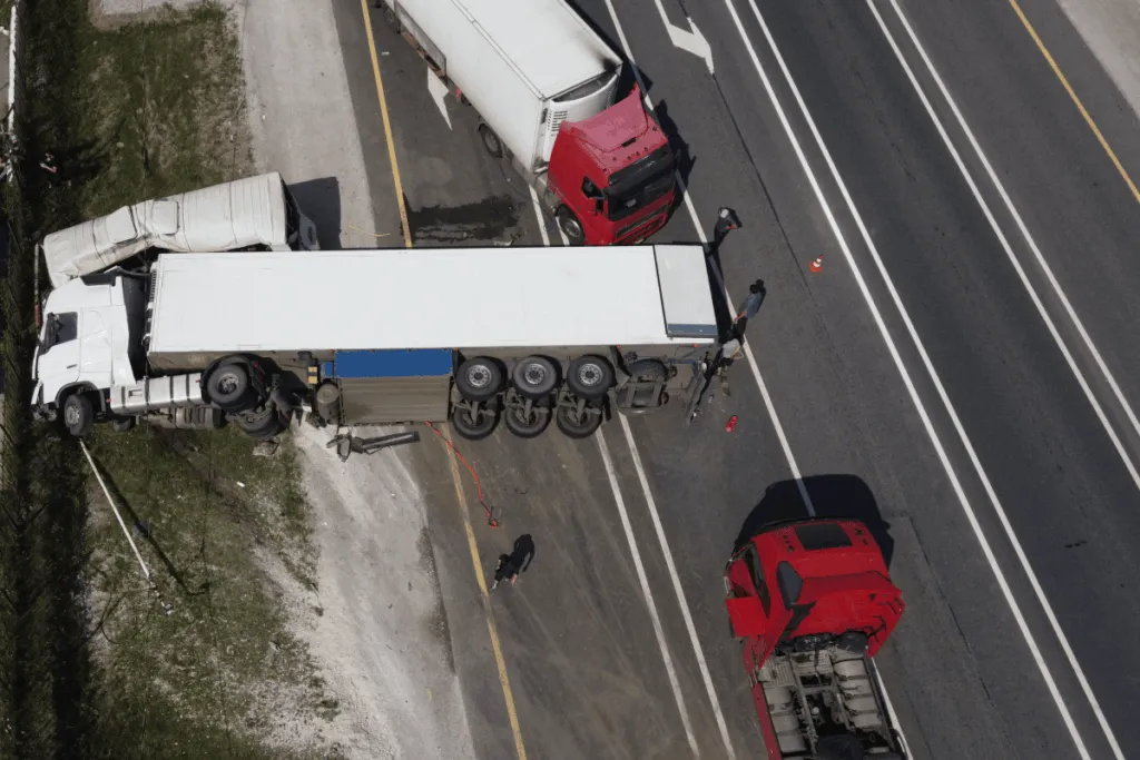 Commercial trucking scene related to trucking claims
