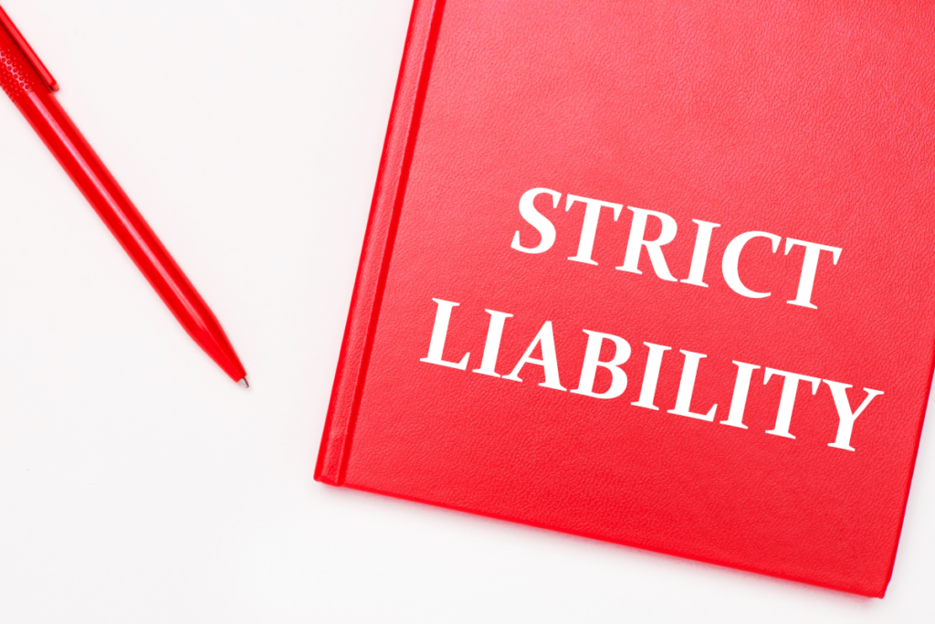 Strict liability law book illustrating California dog bite liability