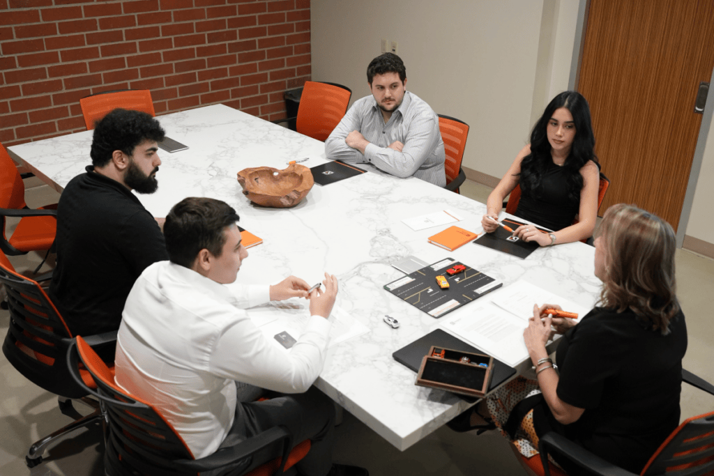 Legal professionals meeting to discuss a personal injury case
