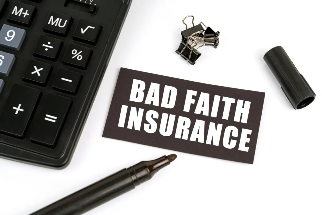 Bad faith insurance claim concept